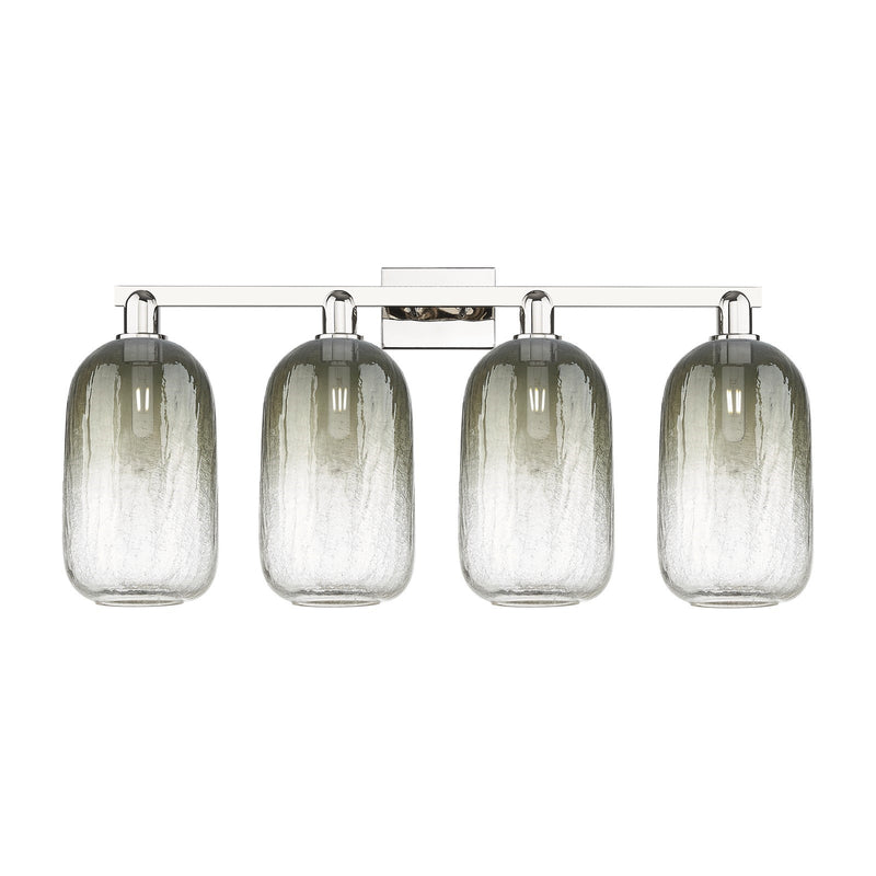 Innovations Brookhaven Cloche 34in 4-Light Bath Vanity Light | Industrial Polished Nickel and Slate Glass | Bathroom Vanity | Model 716-4W-PN-G482-7SL