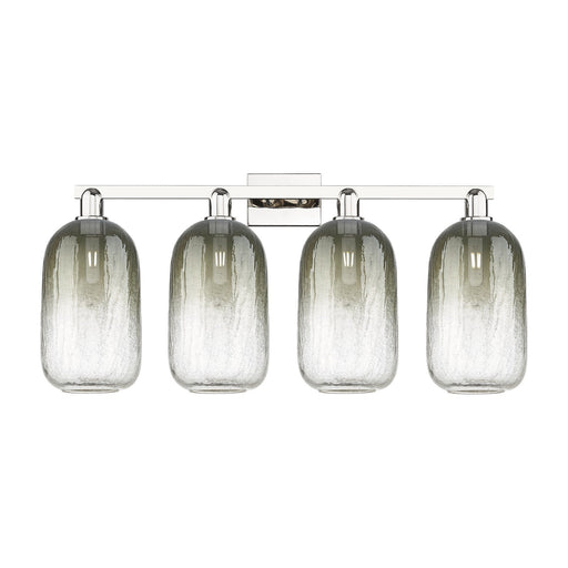 Innovations Brookhaven Cloche 34in 4-Light Bath Vanity Light | Industrial Polished Nickel and Slate Glass | Bathroom Vanity | Model 716-4W-PN-G482-7SL