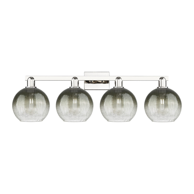 Innovations Brookhaven Globe 36in 4-Light Bath Vanity Light | Industrial Polished Nickel and Slate Glass | Bathroom Vanity | Model 716-4W-PN-G483-8SL