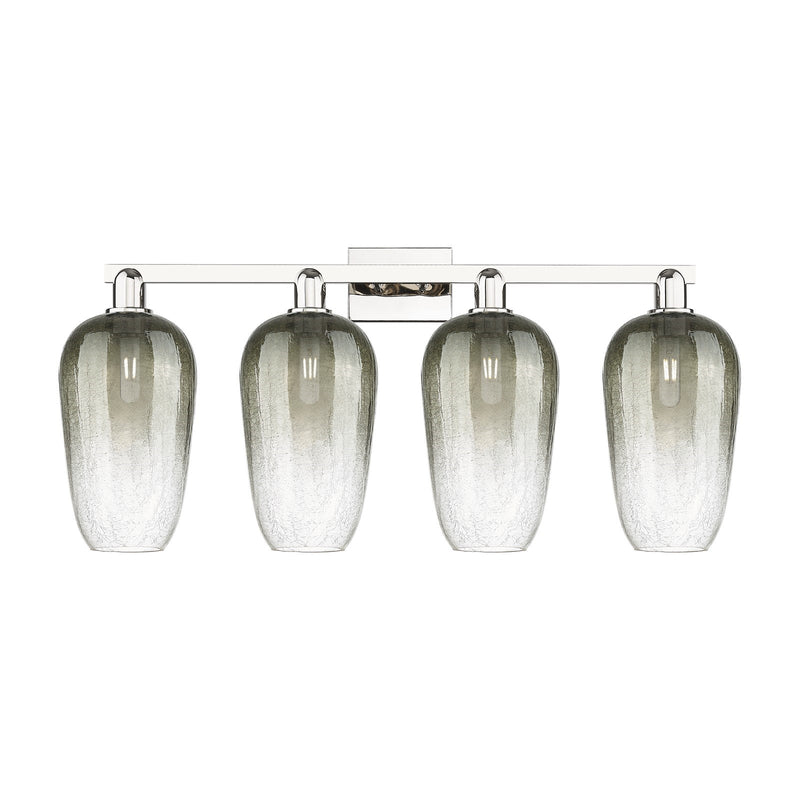 Innovations Brookhaven Flute 34in 4-Light Bath Vanity | Industrial Modern Polished Nickel and Slate Glass | Bathroom Vanity | Model 716-4W-PN-G484-7SL
