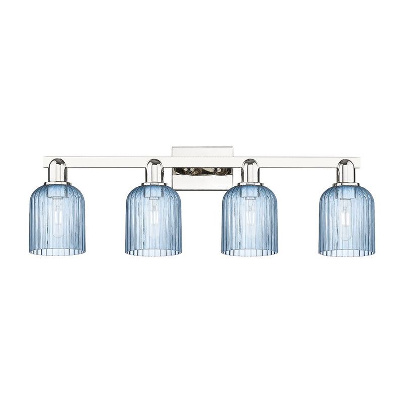 Innovations Bridal Veil 4Lt 32" Bath, Polished Nickel/Blue - 716-4W-PN-G559-5BL