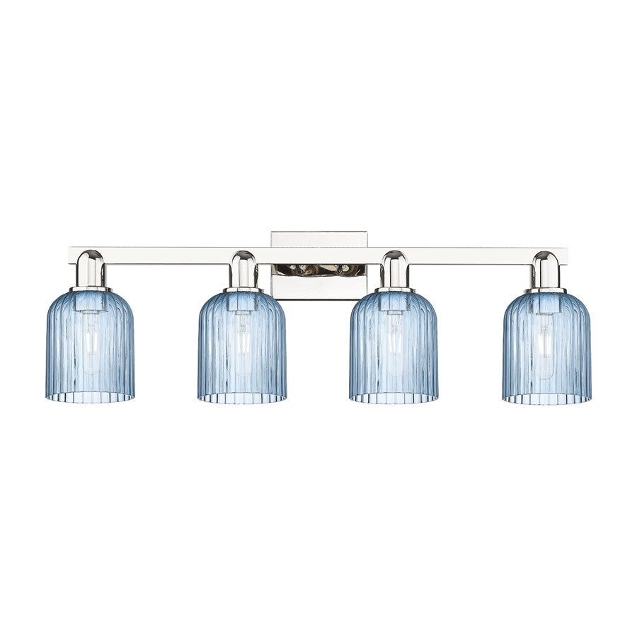 Innovations Bridal Veil 4Lt 32" Bath, Polished Nickel/Blue - 716-4W-PN-G559-5BL