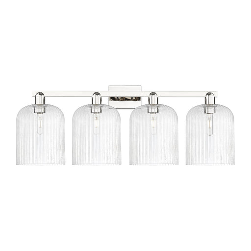 Innovations Bridal Veil 35in 4-Light Bath Vanity Light | Industrial Polished Nickel and Seedy Glass | Bathroom Vanity | Model 716-4W-PN-G559-8SDY
