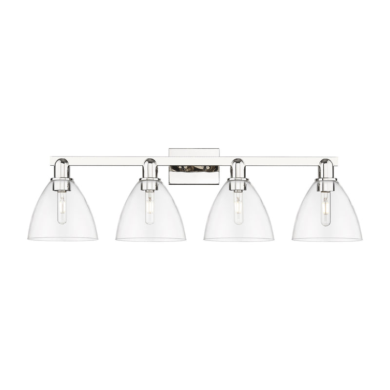 Innovations Bristol 34.5in 4-Light Bath Vanity | Industrial Transitional Polished Nickel and Clear Glass | Bathroom Vanity Above | Model 716-4W-PN-GBD-752