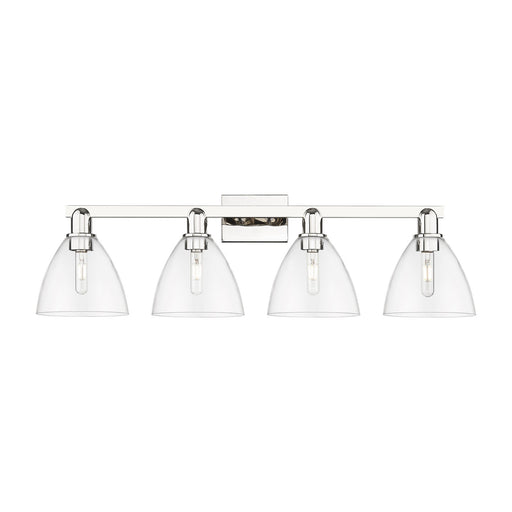 Innovations Bristol 34.5in 4-Light Bath Vanity | Industrial Transitional Polished Nickel and Clear Glass | Bathroom Vanity Above | Model 716-4W-PN-GBD-752