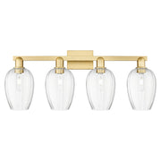 Innovations Preston 4Lt 36" Flute Bath Light, Gold/Clear - 716-4W-SG-G457-6CL