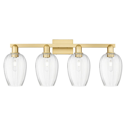 Innovations Preston 4Lt 36" Flute Bath Light, Gold/Clear - 716-4W-SG-G457-6CL