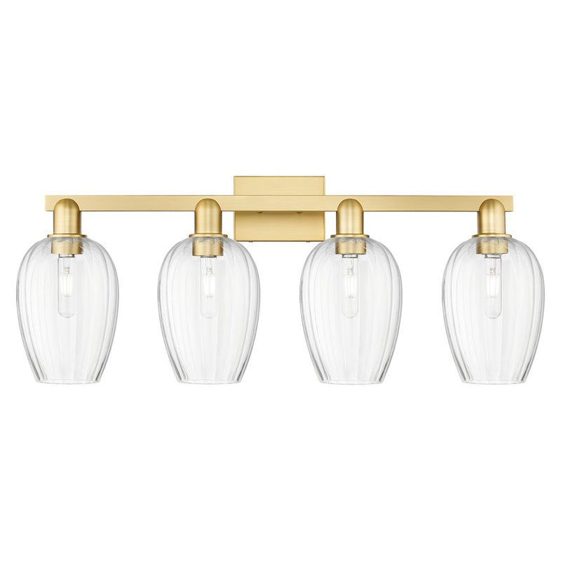 Innovations Preston 4Lt 36" Flute Bath Light, Gold/Clear