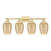 Innovations Preston 4Lt 36" Flute Bath Light, Gold/Mercury - 716-4W-SG-G457-6ME