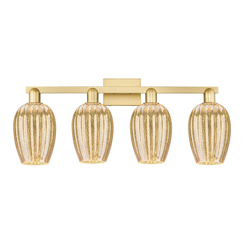 Innovations Preston 4Lt 36" Flute Bath Light, Gold/Mercury