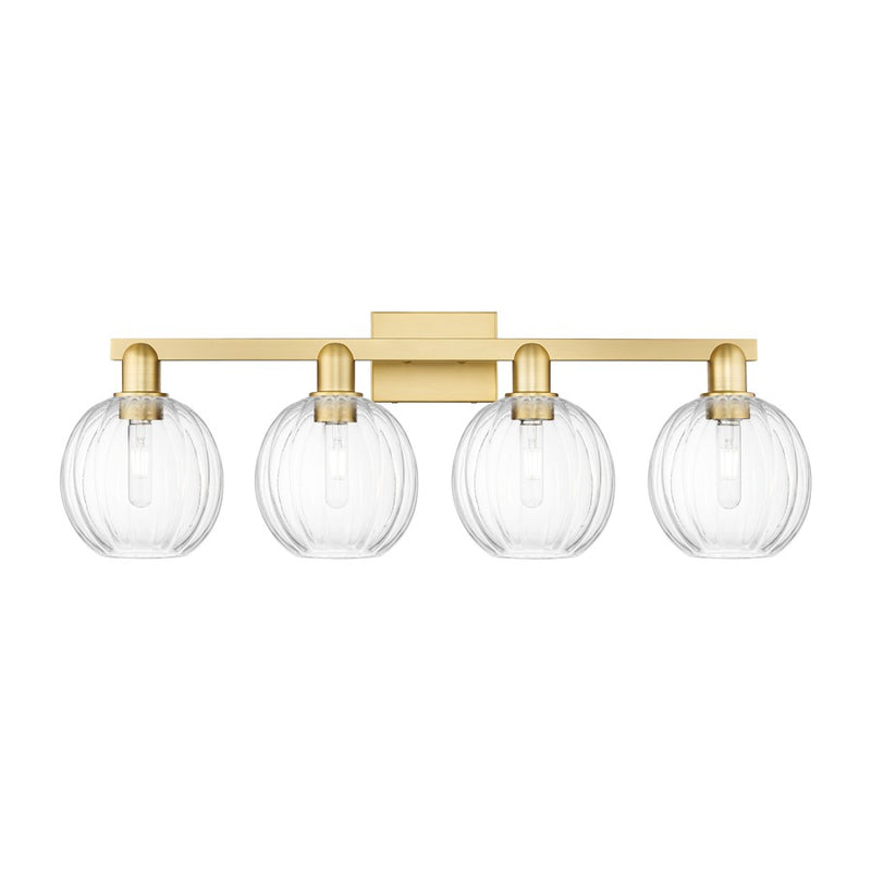 Innovations Preston 4Lt 36" Globe Bath Light, Gold/Clear