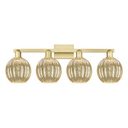 Innovations Preston 4Lt 36" Globe Bath Light, Gold/Mercury - 716-4W-SG-G458-7ME