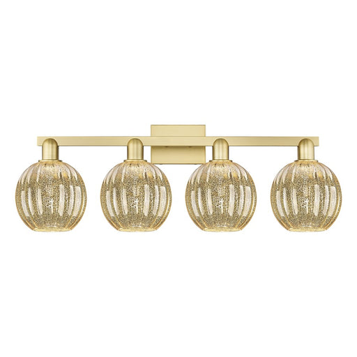 Innovations Preston 4Lt 36" Globe Bath Light, Gold/Mercury
