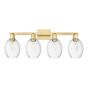 Innovations Preston 4Lt 36" Bell Bath Light, Gold/Clear - 716-4W-SG-G459-6CL