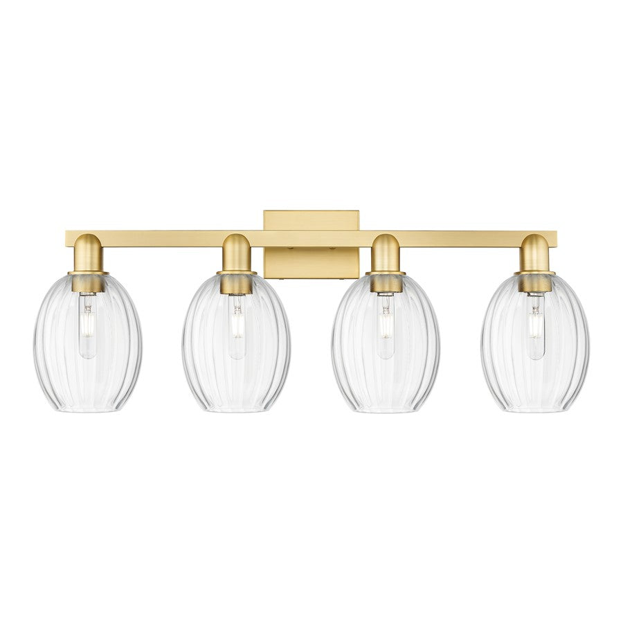 Innovations Preston 4Lt 36" Bell Bath Light, Gold/Clear - 716-4W-SG-G459-6CL