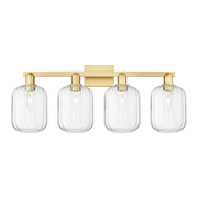 Innovations Preston 4Lt 36" Jar Bath Light, Gold/Clear - 716-4W-SG-G460-7CL