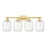 Innovations Preston 4Lt 36" Jar Bath Light, Gold/Clear - 716-4W-SG-G460-7CL