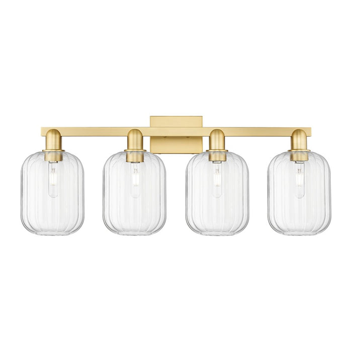 Innovations Preston 4Lt 36" Jar Bath Light, Gold/Clear - 716-4W-SG-G460-7CL