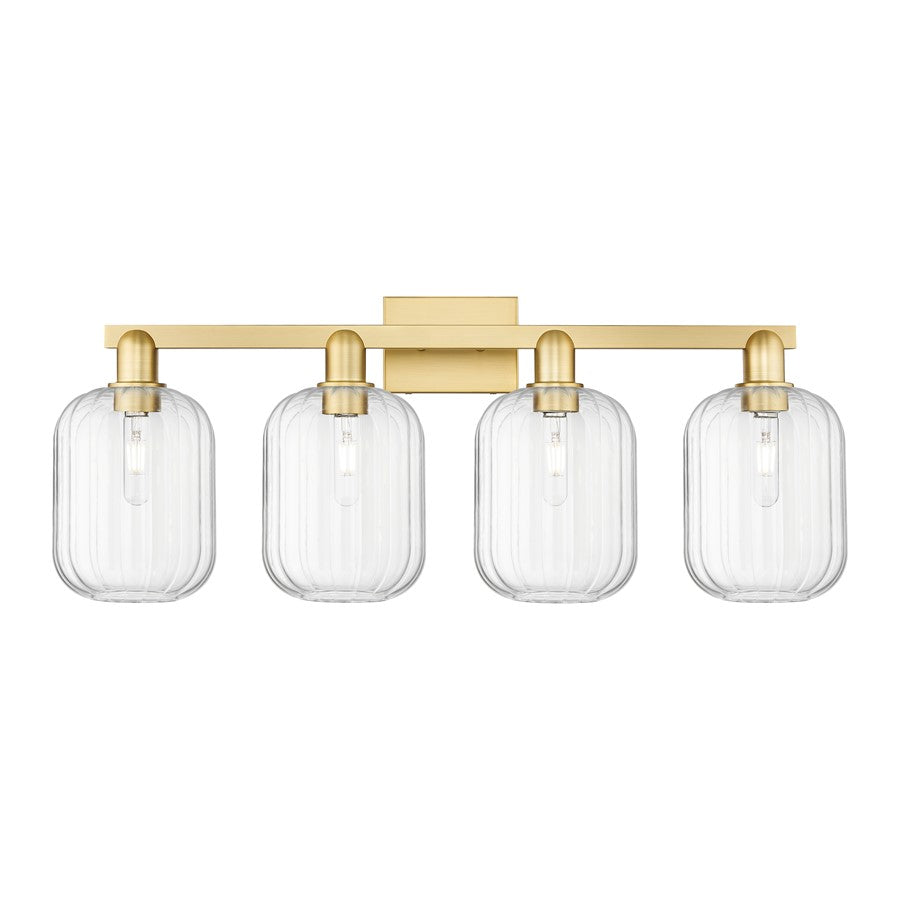 Innovations Preston 4Lt 36" Jar Bath Light, Gold/Clear - 716-4W-SG-G460-7CL