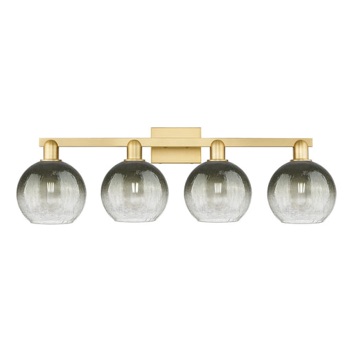Innovations Brookhaven Globe 36in 4-Light Bath Vanity Light | Industrial Satin Gold Steel and Slate Glass | Bathroom Vanity | Model 716-4W-SG-G483-8SL