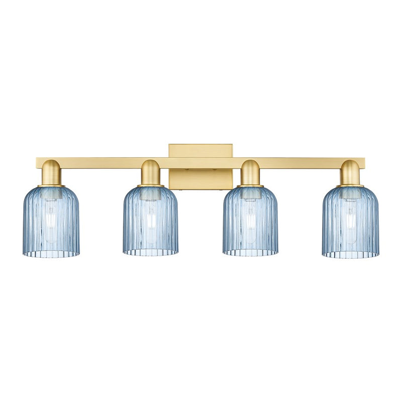 Innovations Bridal Veil 4Lt 32" Bath Light, Gold/Blue
