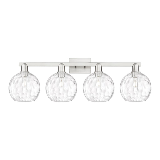 Innovations Athens Water Glass 35in 4-Light Bath Vanity Light | Industrial Brushed Satin Nickel and Clear Glass | Bathroom | Model 716-4W-SN-G1215-8