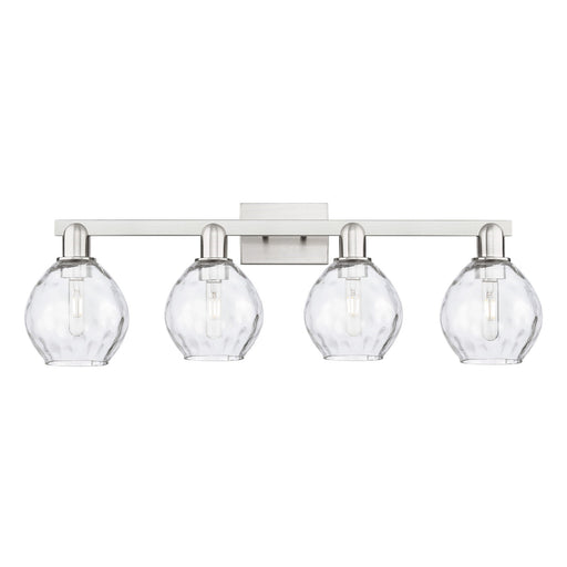 Innovations Waverly 33in 4-Light Bath Vanity | Industrial Brushed Satin Nickel and Clear Glass | Bathroom Vanity Light | Model 716-4W-SN-G362