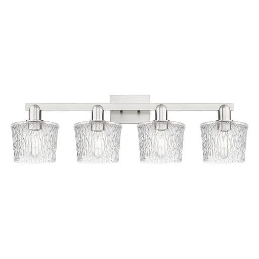 Innovations Niagara 34in 4-Light Bath Vanity Light | Industrial Brushed Satin Nickel Steel and Clear Glass | Bathroom Vanity | Model 716-4W-SN-G402