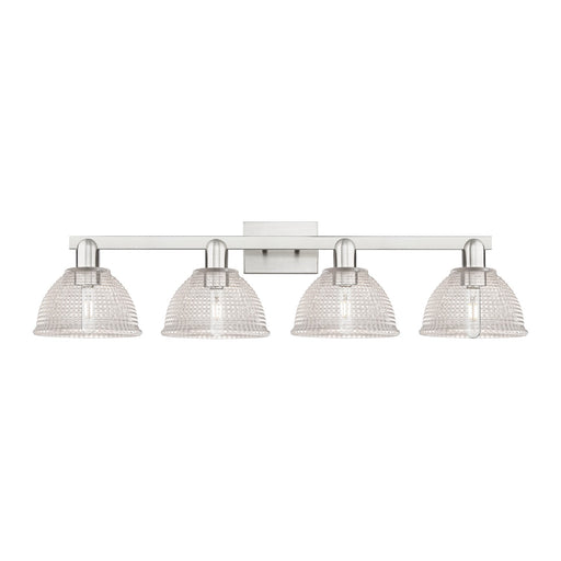 Innovations Arietta 35in 4-Light Bath Vanity | Industrial Brushed Satin Nickel and Clear Glass | Bathroom Vanity Light | Model 716-4W-SN-G422