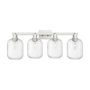 Innovations Preston 4Lt 36" Jar Bath, Satin Nickel/Clear - 716-4W-SN-G460-7CL