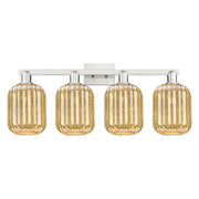 Innovations Preston 4Lt 36" Jar Bath, Satin Nickel/Mercury - 716-4W-SN-G460-7ME