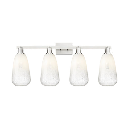 Innovations Brookhaven Almond 36in 4-Light Bath Vanity Light | Industrial Brushed Satin Nickel and Opal Glass | Bathroom Vanity | Model 716-4W-SN-G480-6OP