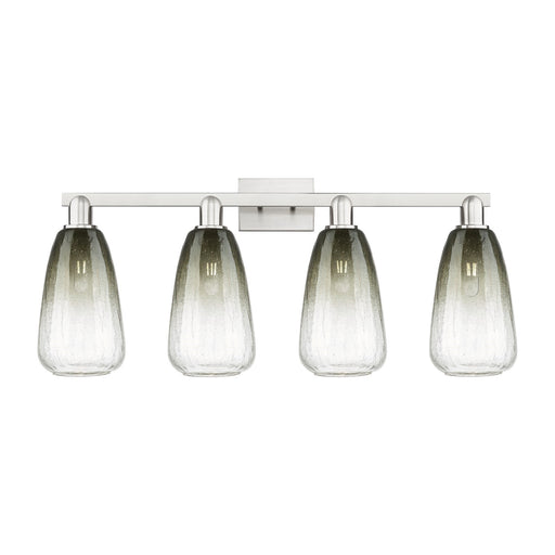 Innovations Brookhaven Almond 33in 4-Light Bath Vanity Light | Industrial Brushed Satin Nickel and Slate Glass | Bathroom | Model 716-4W-SN-G480-6SL