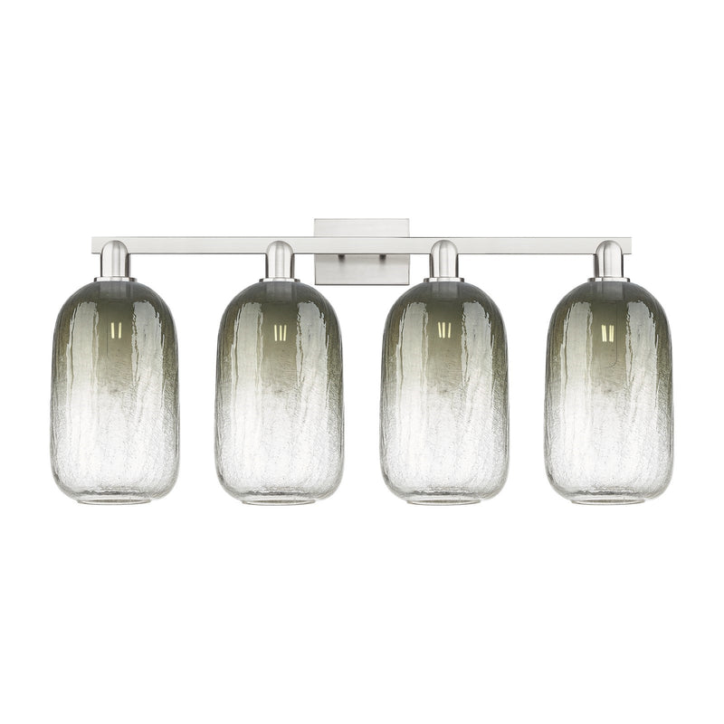 Innovations Brookhaven Cloche 36in 4-Light Bath Vanity Light | Industrial Brushed Satin Nickel and Slate Glass | Bathroom | Model 716-4W-SN-G482-7SL