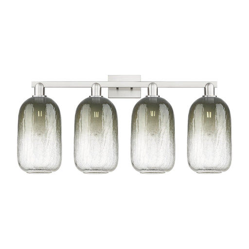 Innovations Brookhaven Cloche 36in 4-Light Bath Vanity Light | Industrial Brushed Satin Nickel and Slate Glass | Bathroom | Model 716-4W-SN-G482-7SL