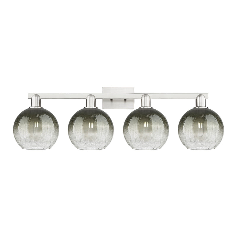 Innovations Brookhaven Globe 35in 4-Light Bath Vanity Light | Industrial Brushed Satin Nickel and Slate Glass | Bathroom Vanity | Model 716-4W-SN-G483-8SL