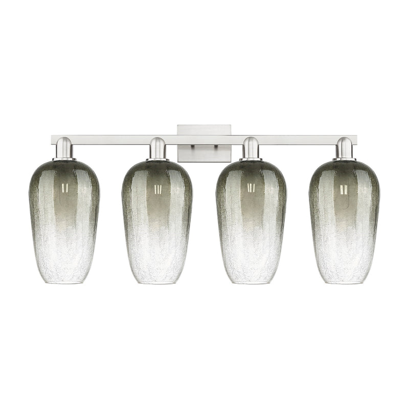 Innovations Brookhaven Flute 34in 4-Light Bath Vanity Light | Industrial Brushed Satin Nickel and Slate Glass | Bathroom Vanity | Model 716-4W-SN-G484-7SL