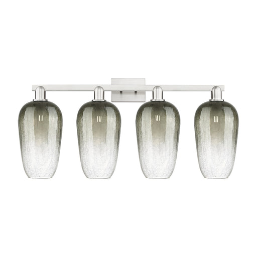 Innovations Brookhaven Flute 34in 4-Light Bath Vanity Light | Industrial Brushed Satin Nickel and Slate Glass | Bathroom Vanity | Model 716-4W-SN-G484-7SL