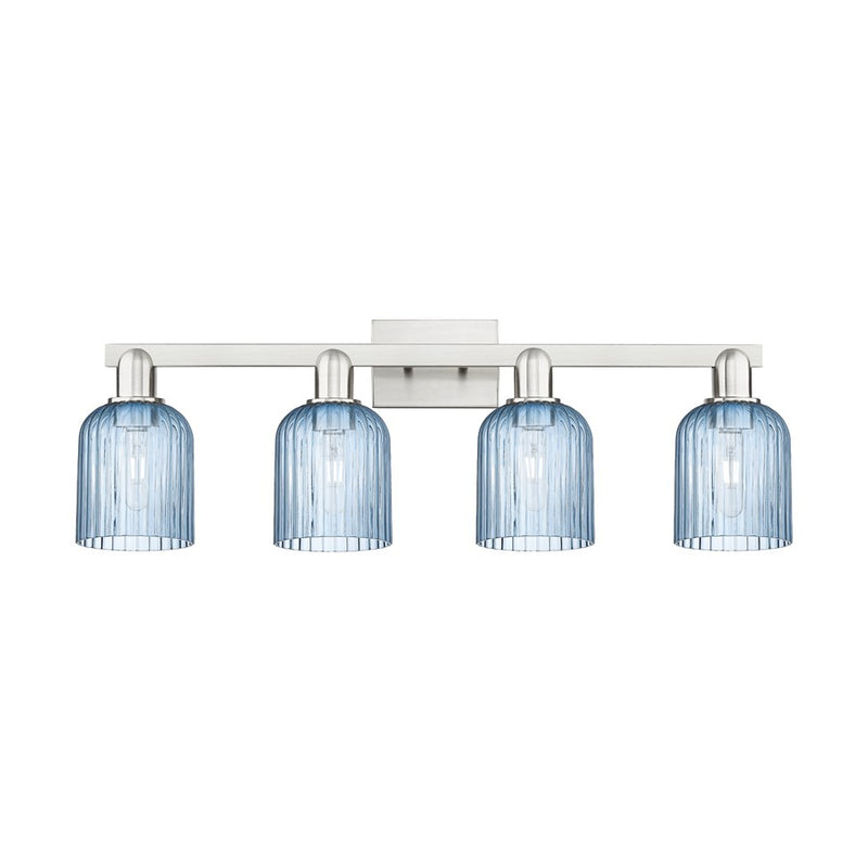 Innovations Bridal Veil 4Lt 32" Bath, Satin Nickel/Blue - 716-4W-SN-G559-5BL