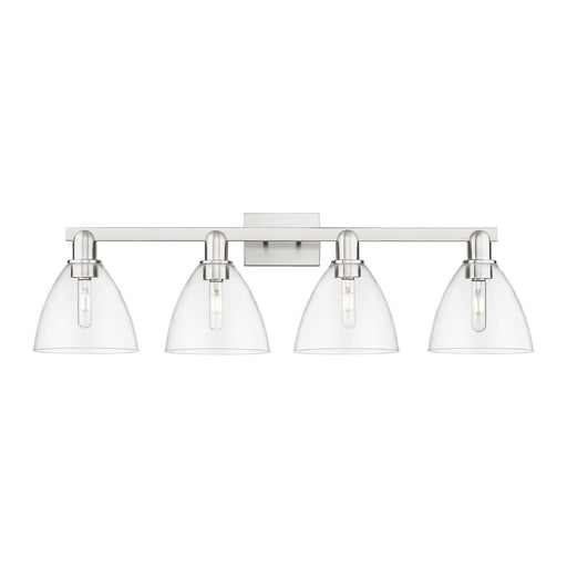 Innovations Bristol 34.5in 4-Light Bath Vanity Light | Industrial Brushed Satin Nickel and Clear Glass | Bathroom Vanity | Model 716-4W-SN-GBD-752