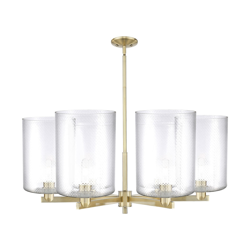 Innovations Cobbleskill 39in 6-Light Chandelier | Industrial Antique Brass Steel and Clear Glass | Dining Room & Living Room | Model 716-6CR-AB-G112-L