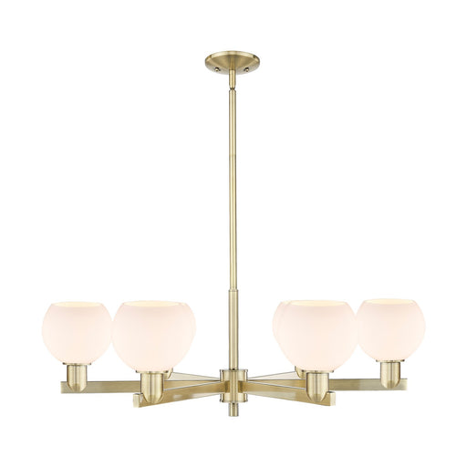 Innovations Athens 36in 6-Light Chandelier | Industrial Antique Brass and Matte White Glass | Dining Room & Living Room | Model 716-6CR-AB-G121-6