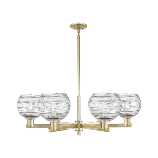Innovations Athens Deco Swirl 38in 6-Light Chandelier | Industrial Antique Brass and Clear Glass | Damp-Rated Dining Room & | Model 716-6CR-AB-G1213-8CL