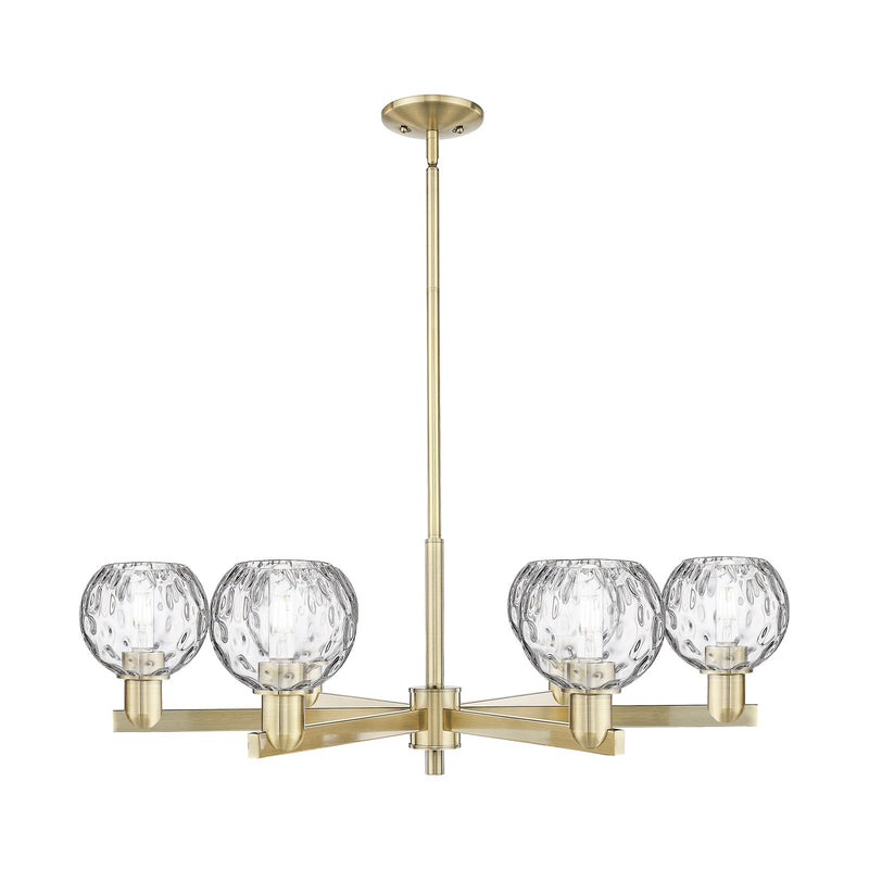 Innovations Athens 36in 6-Light Chandelier | Industrial Antique Brass and Clear Water Glass | Kitchen Island & Dining Room | Model 716-6CR-AB-G1215-6