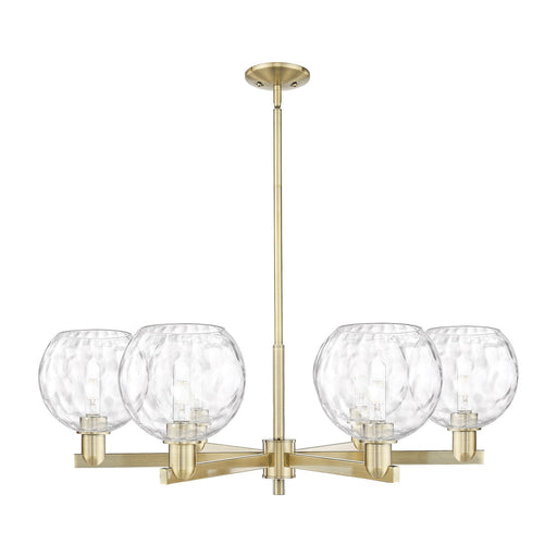 Innovations Athens 38in 6-Light Chandelier | Industrial Antique Brass and Clear Water Glass | Dining Room & Living Room | Model 716-6CR-AB-G1215-8
