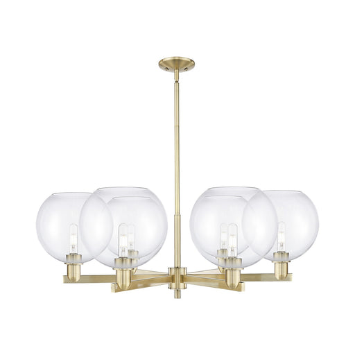 Innovations Athens 40in 6-Light Chandelier | Industrial Antique Brass Steel and Clear Glass | Dining Room & Living Room | Model 716-6CR-AB-G122-10