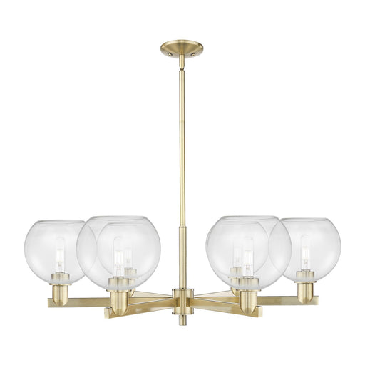 Innovations Athens 38in 6-Light Chandelier | Industrial Antique Brass Steel and Clear Glass | Dining Room & Living Room | Model 716-6CR-AB-G122-8
