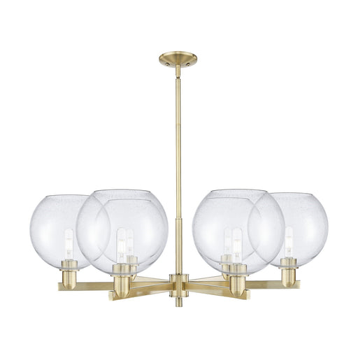Innovations Athens 40in 6-Light Chandelier | Industrial Antique Brass Steel and Seedy Glass | Dining Room & Living Room | Model 716-6CR-AB-G124-10