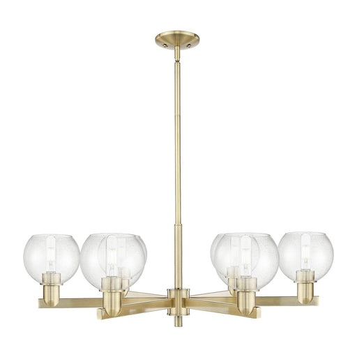 Innovations Athens 36in 6-Light Chandelier | Industrial Antique Brass and Seedy Glass | Dining Room & Living Room | Model 716-6CR-AB-G124-6