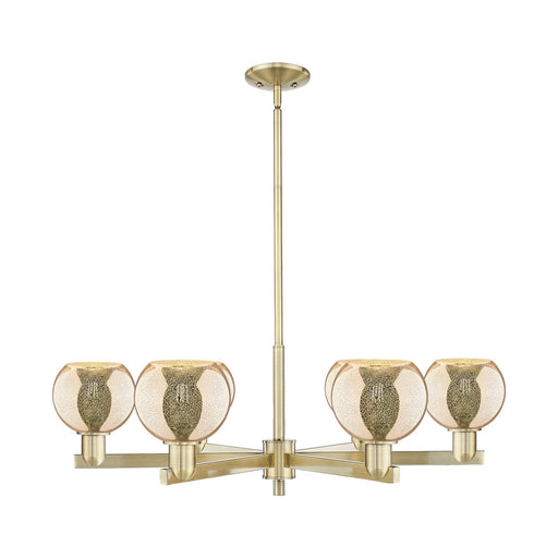 Innovations Athens 36in 6-Light Chandelier | Industrial Antique Brass and Mercury Glass | Dining Room & Living Room | Model 716-6CR-AB-G128-6
